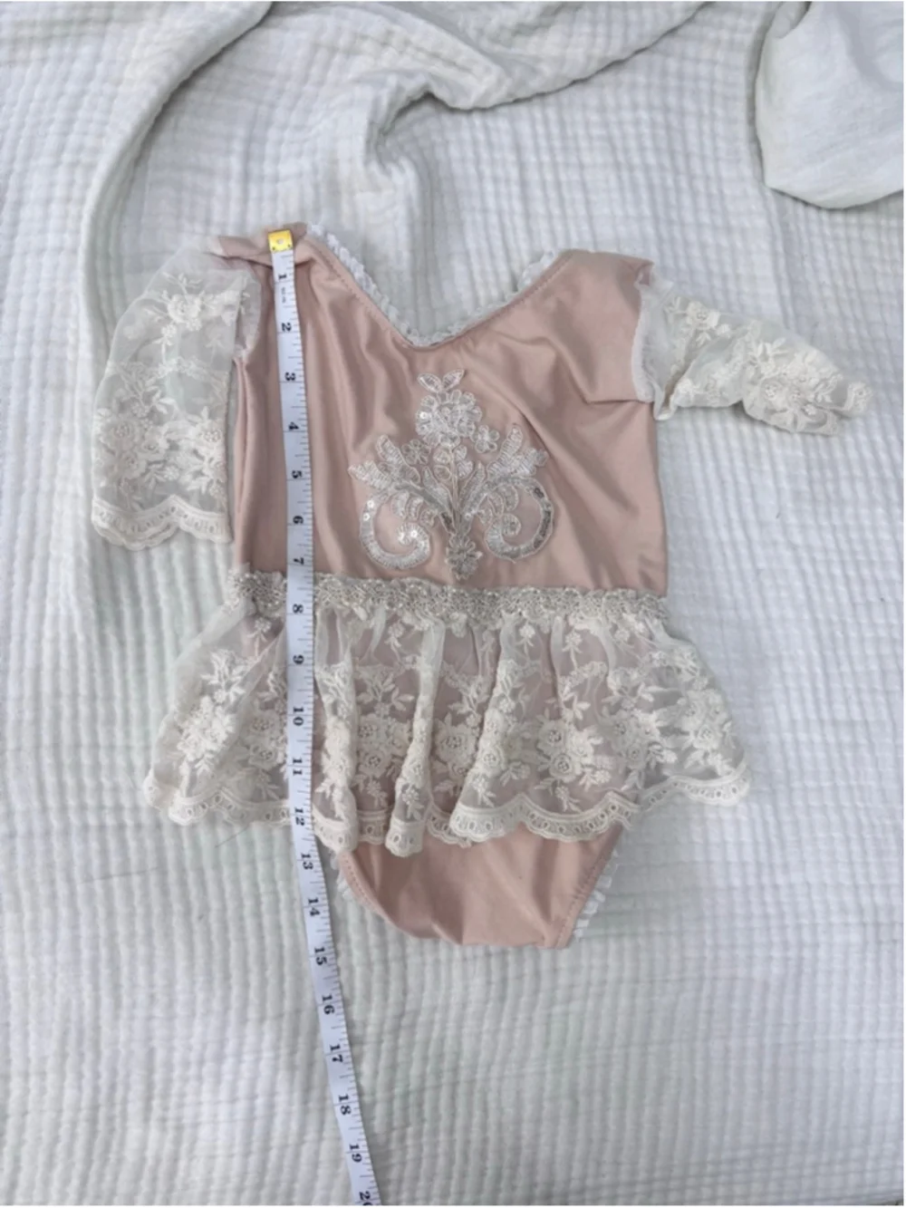 Baby Unbranded Pink & Cream Lace Ballet core Bodysuit One Size